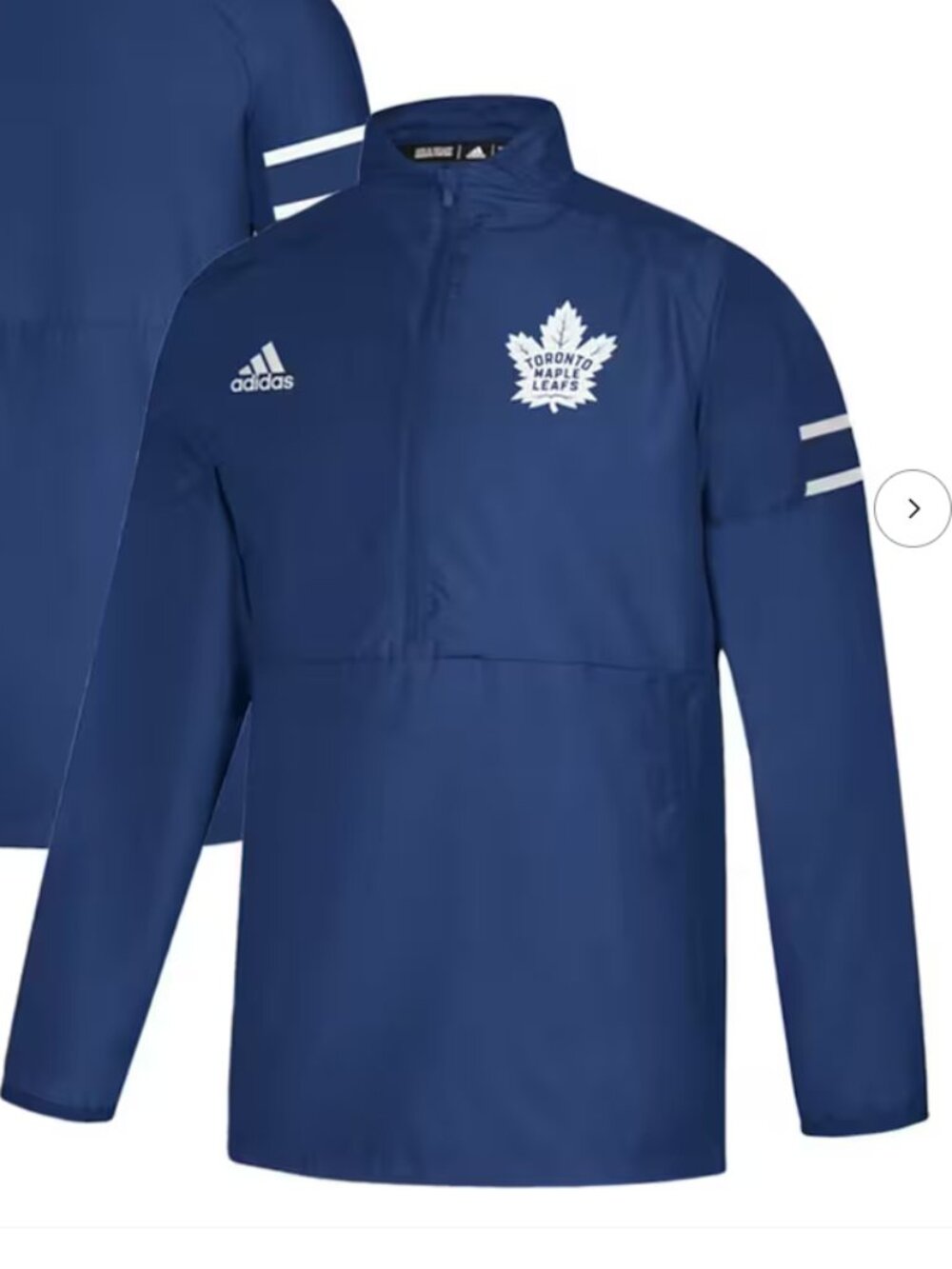 Men's Toronto Maple Leafs adidas Blue Game Mode Quarter-Zip Pullover Jacket